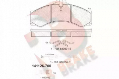 R BRAKE rb1126700 -  Комплект тормозных колодок, дисковый тормоз